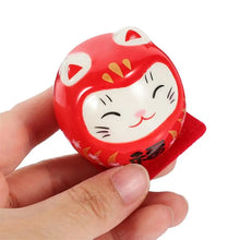 Load image into Gallery viewer, Cute Lucky Cat Daruma Doll | Japanese Ceramic Mini Figurine Wish Toys - 5 Pc Set