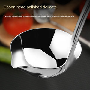 Stainless Steel Soup Spoon Ladle | Korean Asian Ladle with Spout - 1 Pc