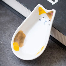 Load image into Gallery viewer, Illustrated Cat Sauce Dish | Cute Ceramic Japanese Sushi Dipping Bowl - 1 Pc