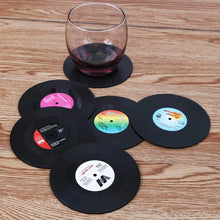 Load image into Gallery viewer, Retro Vinyl Record Cute Coasters | Music Drink Mats - 6 Pc Set