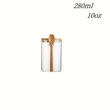 Load image into Gallery viewer, Glass Spice Jars Set with Spoon | Tea Canister With Sealed Bamboo Lid