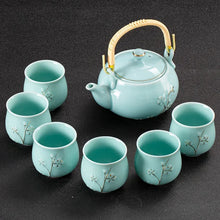 Load image into Gallery viewer, Exquisite Blue Ceramic Chinese Tea Set | Porcelain Teapot Cups - 7 pcs