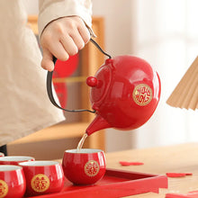 Load image into Gallery viewer, Red Chinese Vietnamese Tea Ceremony Set with Travel Box - 1 Set