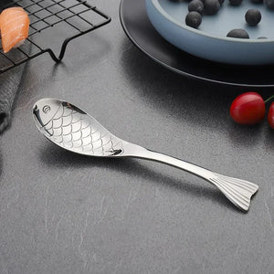 Fish Asian Soup Spoon | Rose Gold Silver Rainbow Cute Japanese Stainless Steel  - 1 Pc