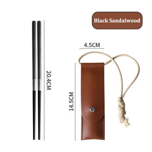 Collapsible Chopsticks with Hanging Bag | Metal Travel Foldable Portable Camping Chopstick Set