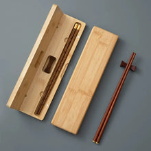 Load image into Gallery viewer, Wooden Chopsticks Gift Set with Chopstick Rests and Bamboo Case - 1 Set