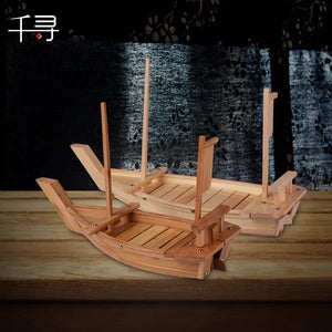 Wooden Sushi Boat | Japanese Sashimi Platter Tray Display - 1 Set