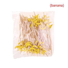 Load image into Gallery viewer, yellow banana fruit decorative party toothpicks for cocktails and appetizers