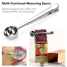 Load image into Gallery viewer, Metal Coffee Scoop and Clip | Multi-Purpose Stainless Steel Measuring Spoon - 1 Pc