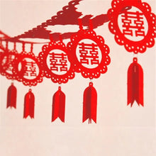 Load image into Gallery viewer, Red Hanging Banner Wedding Sign | Traditional Chinese Vietnamese Decor - 1 Pc