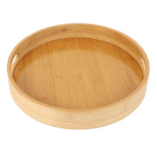 Load image into Gallery viewer, Wooden Serving Tray with Handles | Deep Bamboo Platter - 1 pc