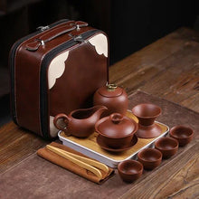 Load image into Gallery viewer, Portable Purple Clay Chinese Tea Set | Teapot  Gaiwan Travel Pot Cups - 11 Pc