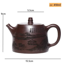 Load image into Gallery viewer, Landscape Yixing Teapot | Large Authentic Chinese Zisha Purple Clay Teaware - 1 Pc