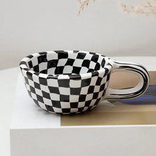 Load image into Gallery viewer, Warp Checkered Cute Ceramic Mugs | Small Coffee Cup - 1 Pc