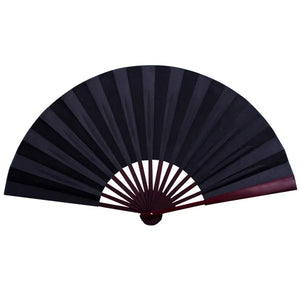 Black Folding Silk Chinese Hand Fan | Cloth Handheld Bamboo - 1 Pc