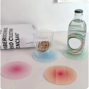 Pastel Circle Cute Coasters | Shop Non-slip Acrylic Drink Mats - 1 Pc