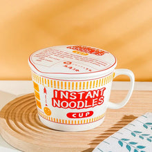 Load image into Gallery viewer, Cute Instant Noodle Cup Ramen Bowl | Japanese Novelty Ceramic Bowls With Lid and Handle