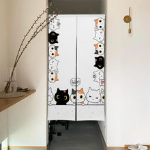 Load image into Gallery viewer, Group of Cats Noren Curtain | Cute Japanese Doorway Curtain Cartoon Kitty - 1 PC