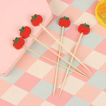 Load image into Gallery viewer, Red Tomato Fancy Toothpicks | Farm Harvest Decorative Sticks - 100Pcs