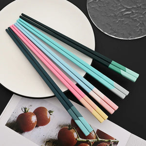 Colorful Mixed Chopsticks Set | Reusable Chinese Tableware - 5/6 Pairs