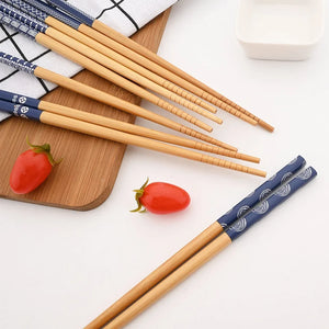 Mixed Bamboo Chopsticks | Japanese Woden Luxury Cutlery Tableware Gift - 5 Pair Set