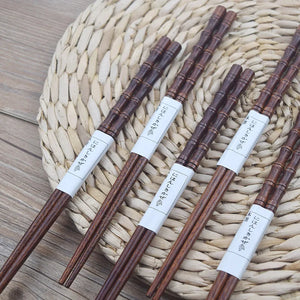 dark brown bamboo chopsticks reusable 1 pair 