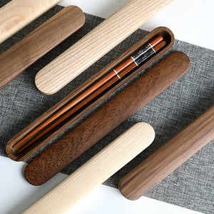 Luxury Wooden Chopsticks Case | Japanese Travel Portable (Box Only)