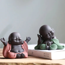 Load image into Gallery viewer, Cute Buddha Monk Tea Pet Figurine | Chinese Purple Clay Statue Figurine - 1 Pc