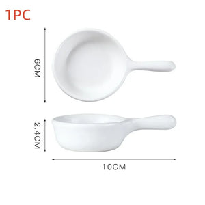 Colorful Mini Dipping Saucer with Handle | Ceramic Japanese Soy Sauce Dish - 1 Pc