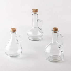 Oil and Vinegar Bottle Jug with Glass Handle and Cork - 1 Pc