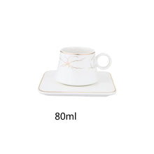 Load image into Gallery viewer, Modern Demitasse Espresso Cups with Saucers | Black &amp; White Mini Coffee - 1 Set