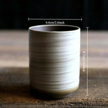 Load image into Gallery viewer, Japanese Yunomi Tea Cup | Crackle Glaze Stoneware, Hand-Painted 230 ml