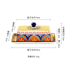 Load image into Gallery viewer, Folk Art Ceramic Butter Dish | Cute Cheese Storage with Lid - 1 Set