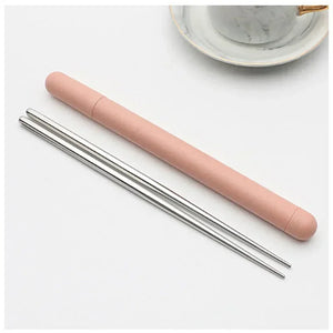 Small Tube Travel Chopsticks | Stainless Steel Portable Chopstick with Case - 1 Pair