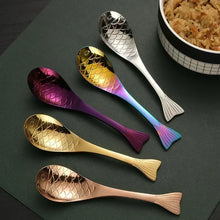 Load image into Gallery viewer, Fish Asian Soup Spoon | Rose Gold Silver Rainbow Cute Japanese Stainless Steel  - 1 Pc