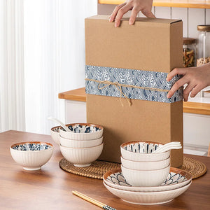 White Ceramic Bowl Gift Sets with Box | Japanese Kobachi Ramen Bowls