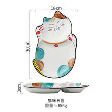 Load image into Gallery viewer, Happy Cat Plates | Large Japanese Ceramic Kitty Shaped Serving Plate - 1 Pc