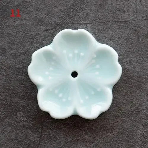 Cherry Blossom Ceramic Incense Holder | Cute Sakura Flower Stick Burners - 1 Pc