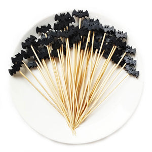 Halloween Fancy Toothpicks | Disposable Appetizer Cocktail Skewers - 100 Pc