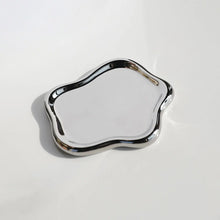 Load image into Gallery viewer, Chrome Ceramic Trinket Dish | Organic Jewelry Tray Plate - 1 Pc