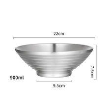 Load image into Gallery viewer, Stainless Steel Ramen Bowl | Large Japanese Soup Double Layer Bowls - 1 Pc