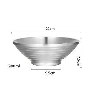 Stainless Steel Ramen Bowl | Large Japanese Soup Double Layer Bowls - 1 Pc