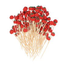 Load image into Gallery viewer, Red Tomato Fancy Toothpicks | Farm Harvest Decorative Sticks - 100Pcs