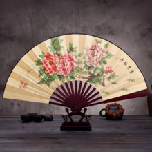 Load image into Gallery viewer, Traditional Japanese Fan | Bamboo Painting Folding Display - 1 Pc