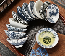 Load image into Gallery viewer, Blue &amp; White Porcelain Kobashi Small Tea Cups | Soy Sauce Dish - 1 PC