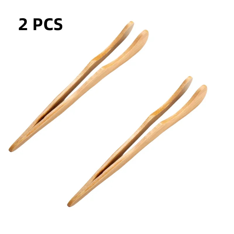 Natural Bamboo Tea Tongs | Chinese Brewing Tweezers - 2 Pc Set