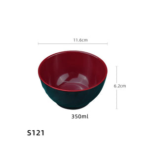 Black & Red Japanese Ramen Bowls | Donburi Soup Melamine Bowl - 1 Pc