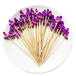 Halloween Fancy Toothpicks | Disposable Appetizer Cocktail Skewers - 100 Pc