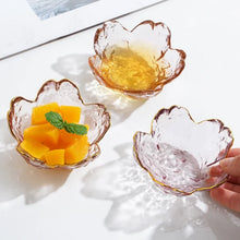 Load image into Gallery viewer, Japanese Sakura Glass Soy Sauce Dish | Cute Pink Small Dessert Plate - 3 Pc Set