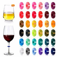 Load image into Gallery viewer, Silicone Wine Glass Charms | Color Cup Drink Marker Cuffs - 36 Pc Set